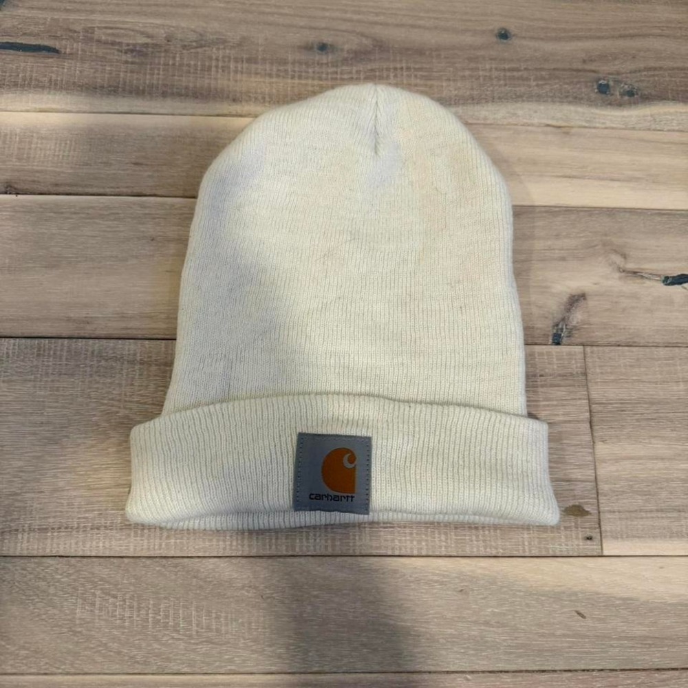 Carhartt white beanie
